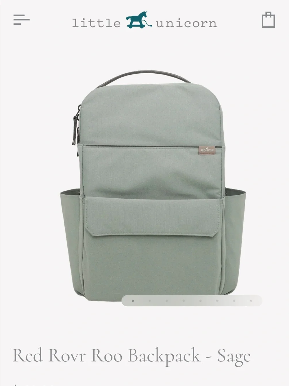 roo Diaper Bag Backpack in Green NWT